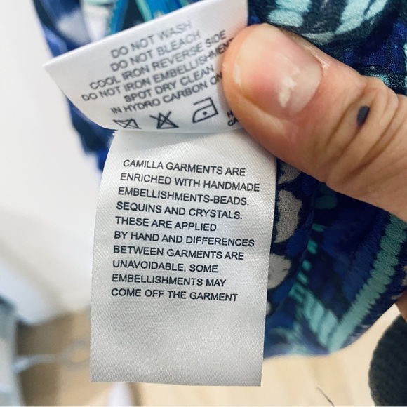 CAMILLA crystal embellished printed 100% silk crepe kaftan ONESIZE - Picture 6 of 6